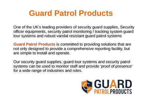 Guard Patrol System by Guard Patrol Products - Issuu