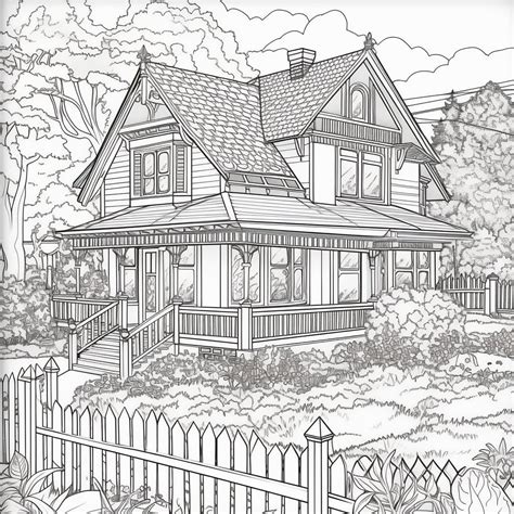 Farm House Coloring Page - Etsy