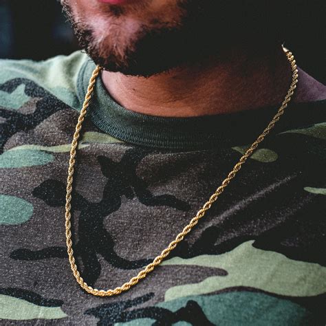 Rope Chain (4mm) | Mens chain necklace, Gold rope chains, Gold chains for men