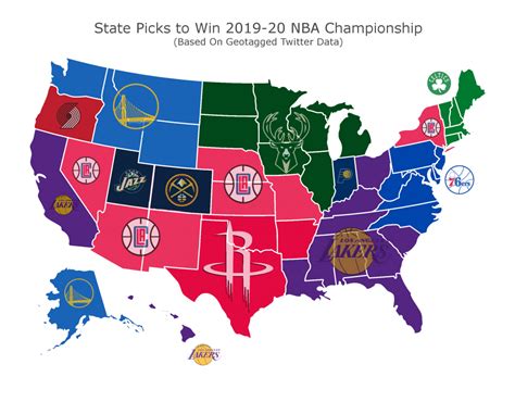 Twitter Map Shows Top Favorite Teams To Win 2019-20 NBA Title; Warriors ...