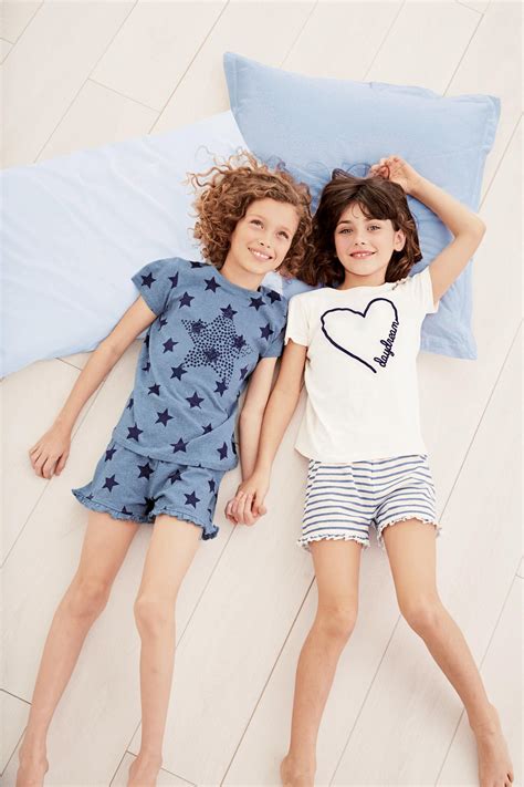 Buy Blue/Ecru Heart And Star Short Pyjamas Two Pack (3-16yrs) from the Next UK online shop ...