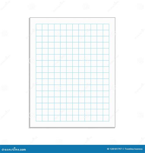 Grid Paper Vector Notebook Sheet with Blue Lines. Stock Vector - Illustration of square, office ...