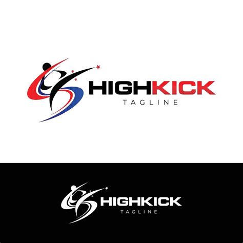 High Kick Taekwondo Logo Design Template 12713271 Vector Art at Vecteezy