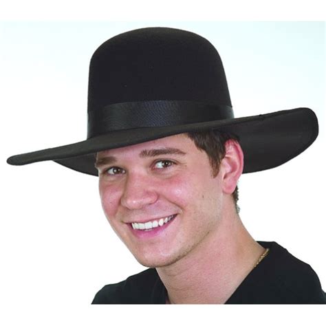 Black Felt Dome-Top Hat Wide Brim Amish Style - Cappel's