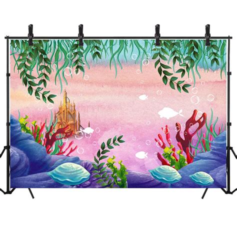 Buy Sensfun 7x5ft Under The Sea Mermaid Backdrop Underwater Castle Girls Princess Photography ...