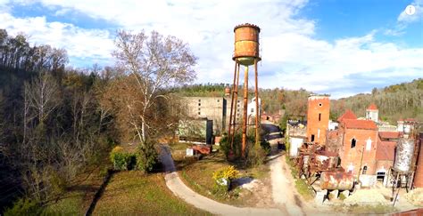 Drone Footage Over An Abandoned Distillery In Kentucky