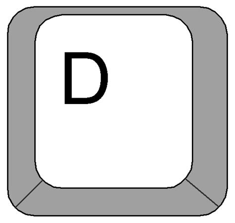 Clipart: Computer Keyboard keys - Letter D key