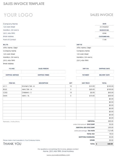 Purchase Order Invoice Template - Best Template Ideas