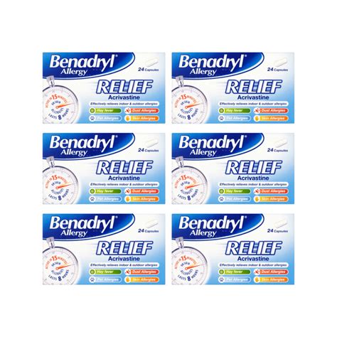 Buy Benadryl Allergy Relief Capsules 6 Pack | Chemist Direct