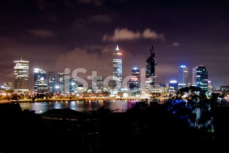 Perth City Skyline At Night Stock Photo | Royalty-Free | FreeImages