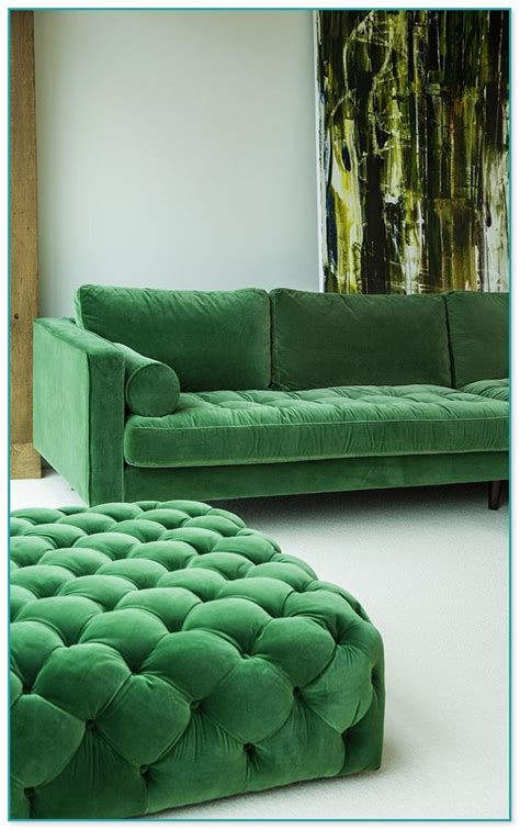 Emerald Green Velvet Sofa San Francisco House Tour Green Velvet Sofa ...