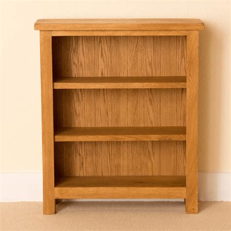 Lanner Waxed Oak Small / Low Bookcase, 3 Shelves, Solid Wood | Roseland ...