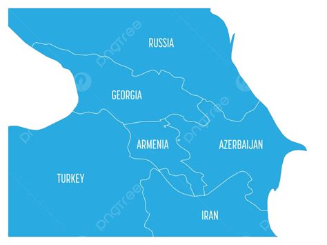 Blue Map Of Caucasus Region With Labeled Countries Vector, Land, Blue, Georgia PNG and Vector ...