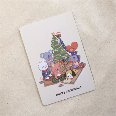 BTS BT21 Christmas Themed Print and Postcard | Etsy