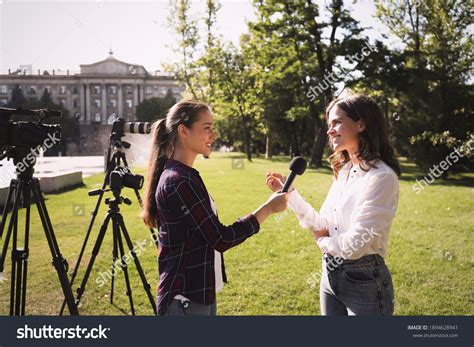 Professional Journalist Taking Interview Front Video Stock Photo 1894628941 | Shutterstock