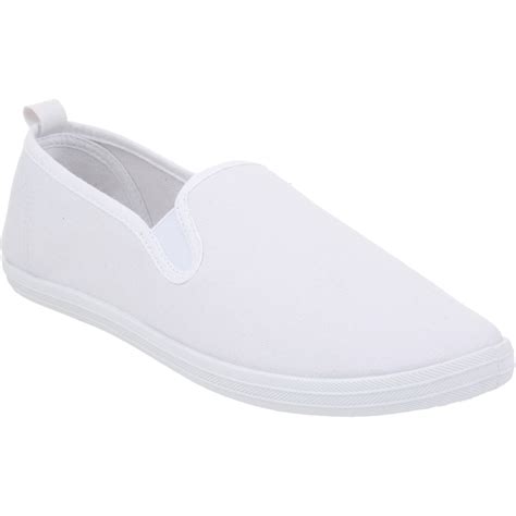 B Collection Women's Slip On Canvas Shoes - White - Size 7 | BIG W