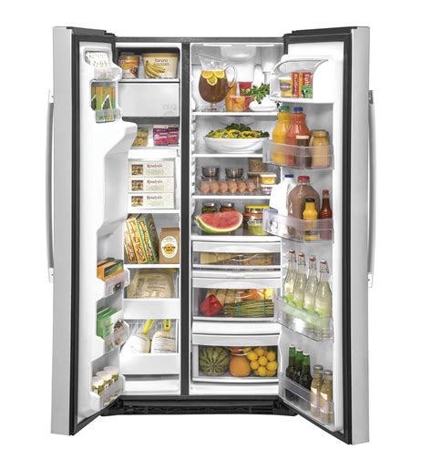 GE® GZS22IYNFS 21.8 Cu. Ft. Counter-Depth Side-By-Side Refrigerator ...