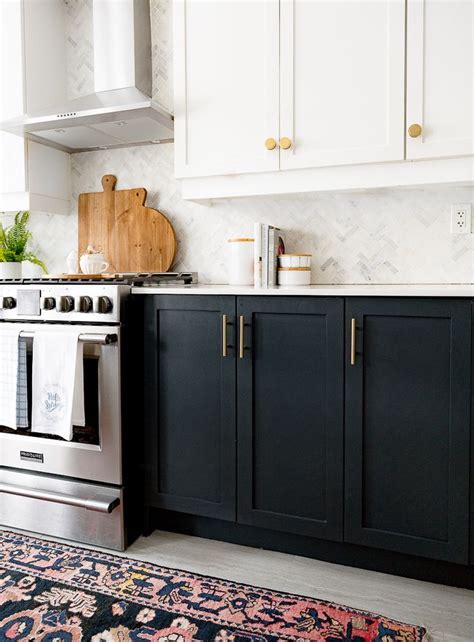 Sensational Black Cabinets With Brass Hardware Leather Pulls For Kitchen