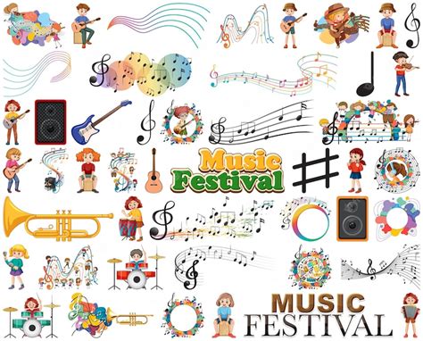 Free Vector | Kids musical instruments and music symbols set