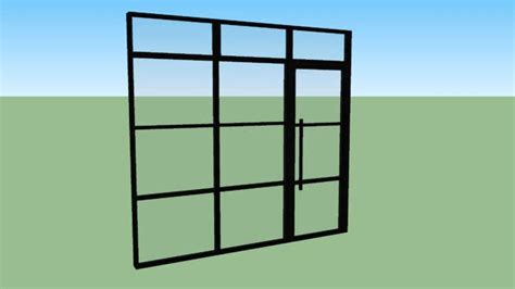 Large preview of 3D Model of Scandinavian Door w/ Glass Wall | Glass ...