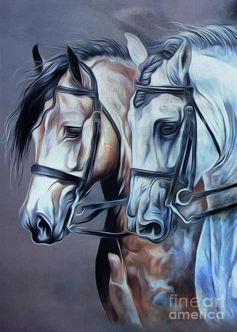 Pair of Beautiful Horses Painting by Gull G - Fine Art America