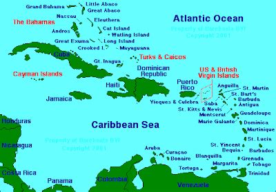 Map of Caribbean