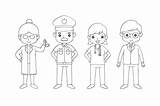 Premium Vector  Cute coloring For Kids With careers sketch template