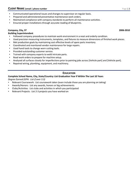 Building Superintendent Resume Example & Guide (2021) | ZipJob