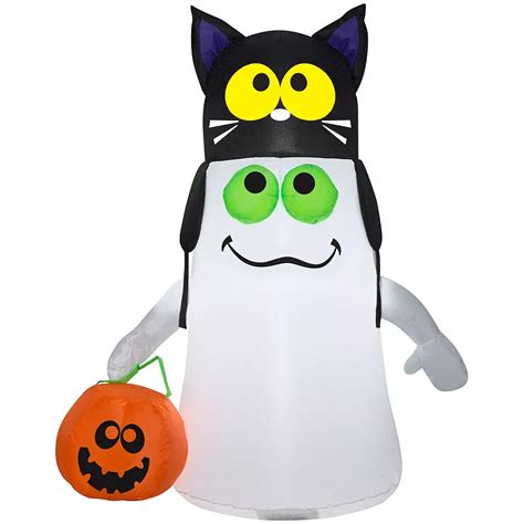 Home Accents 3.5 ft. Ghost with Cat Hat Halloween Inflatable | The Home Depot Canada