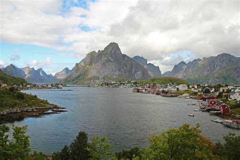 Fishing Village Reine with Mountains in the Background, Lofoten Island, Norway, Europe Stock ...