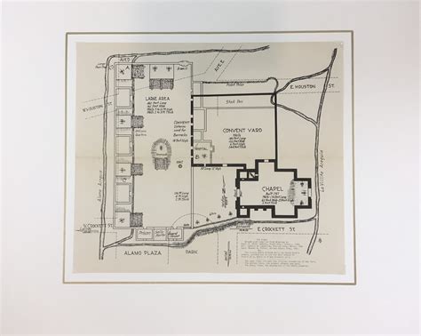 Layout of the Alamo during the Siege, Texas Revolution Military Map ...