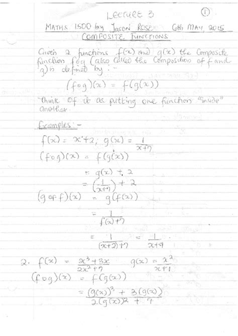 MATH 1500 Lecture 3: Composite and Exponential - OneClass