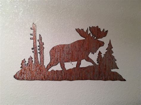 Moose wall art. Rustic decor. Log cabin decoration