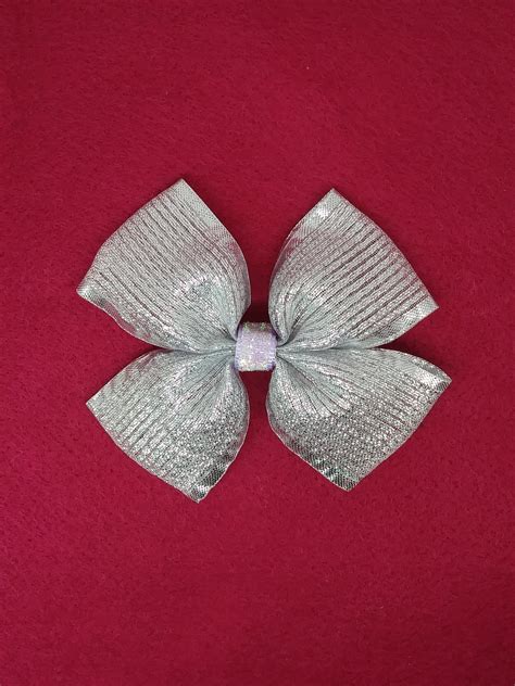 Ribbon Bow Hair Clip. Silver. Pink. Purple. Sparkle. Party. | Etsy in 2020 | Ribbon bows, Bow ...