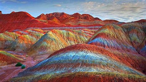 Rainbow mountains china, Rainbow mountain, Colorful mountains