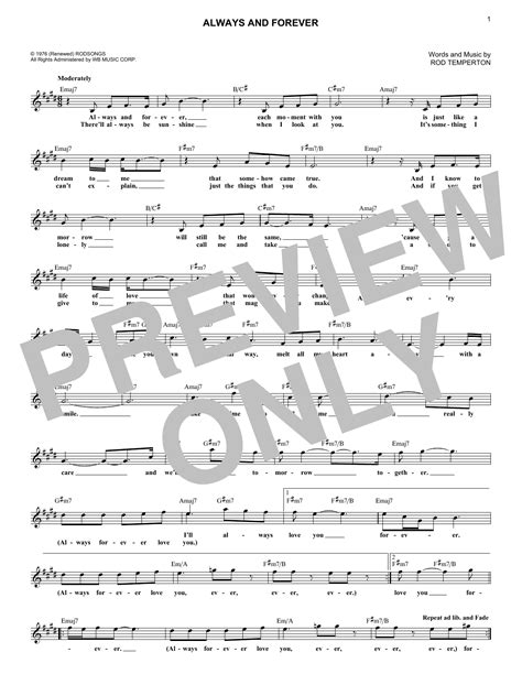 Always And Forever | Sheet Music Direct