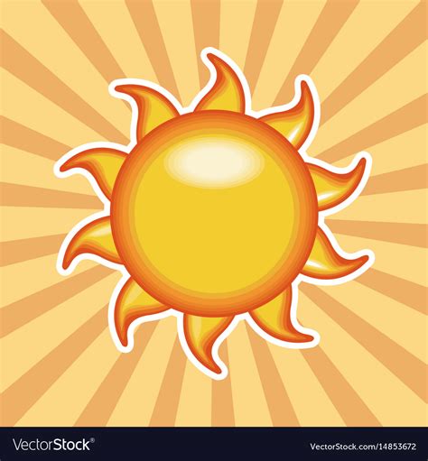 Cartoon sun sunny shiny with stripes background Vector Image