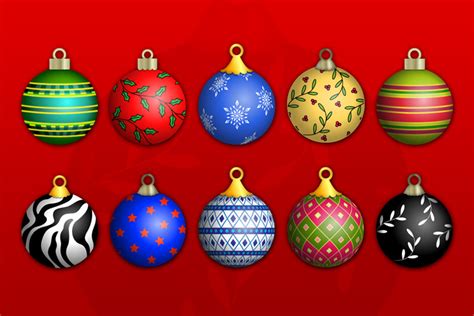 Christmas Ornaments Vector Pack 1 | Design Panoply