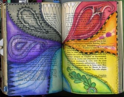 Rainbow book. | Altered book art, Art journal pages, Book art