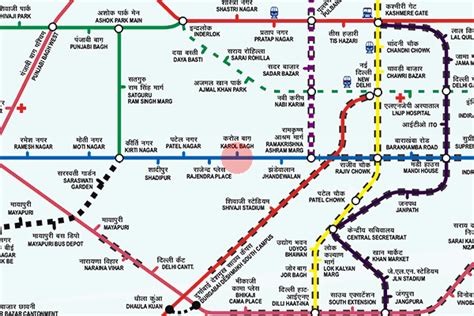 Karol Bagh station map - Delhi Metro