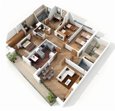 5 Bedroom House Plans 3d Awesome 216 Best Images About 3d Housing Plans Layouts ...#awesome # ...