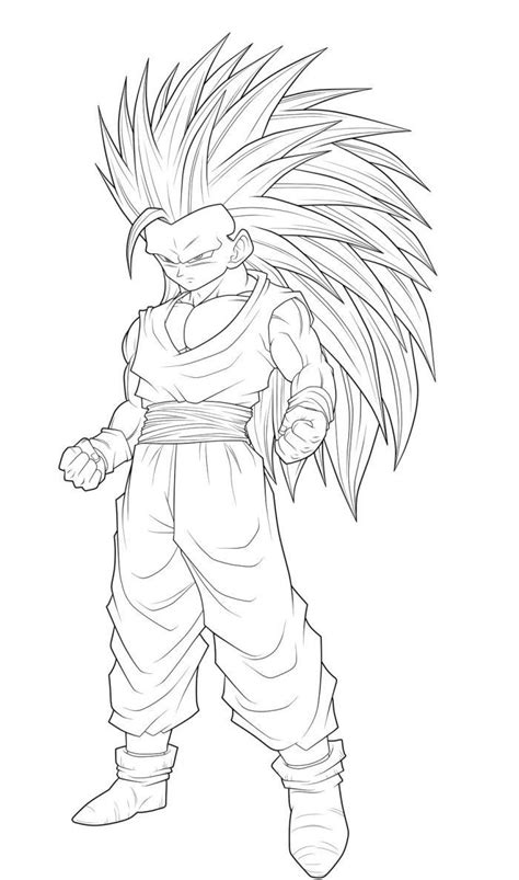 Goku Super Saiyan 3 Coloring Pages - Free Printable Templates