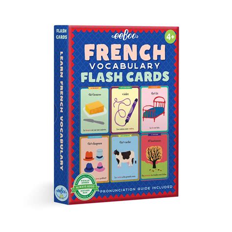 French Vocabulary Flash Cards for Language Learning eeBoo for Kids 4+