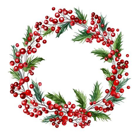 Christmas Snow Berry Branch Wreath Frame, Merry, Chocolate, Hot PNG Transparent Image and ...