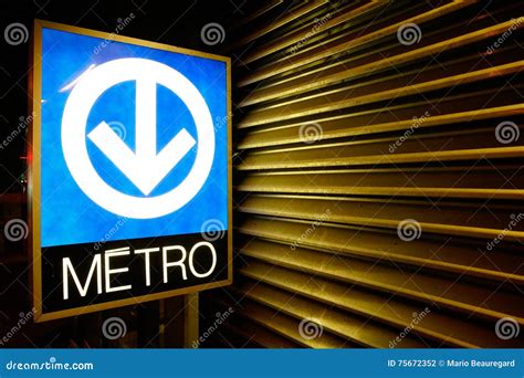 Montreal Subway System Sign Editorial Photography - Image of quebec ...