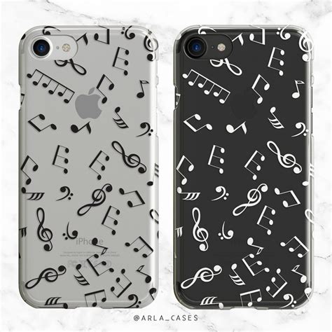 Music Notes Phone Case Music Gifts Clear iPhone by ArlaLaserWorks