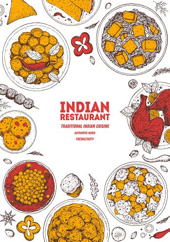 Indian Food Illustration Hand Drawn Sketch Indian Cuisine Doodle ...