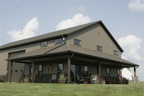 GB#6034 - Shawn & Michelle's - Shome wrap around porch | Pole barn house plans, Pole barn with ...