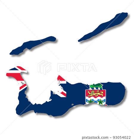 Cayman Islands flag map on white background 3d... - Stock Illustration ...