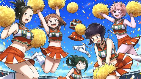 My Hero Academia Cheerleader Momo Ochako Tooru Tsuyu Kyouka Mina #35501 | Anime cheerleader, My ...